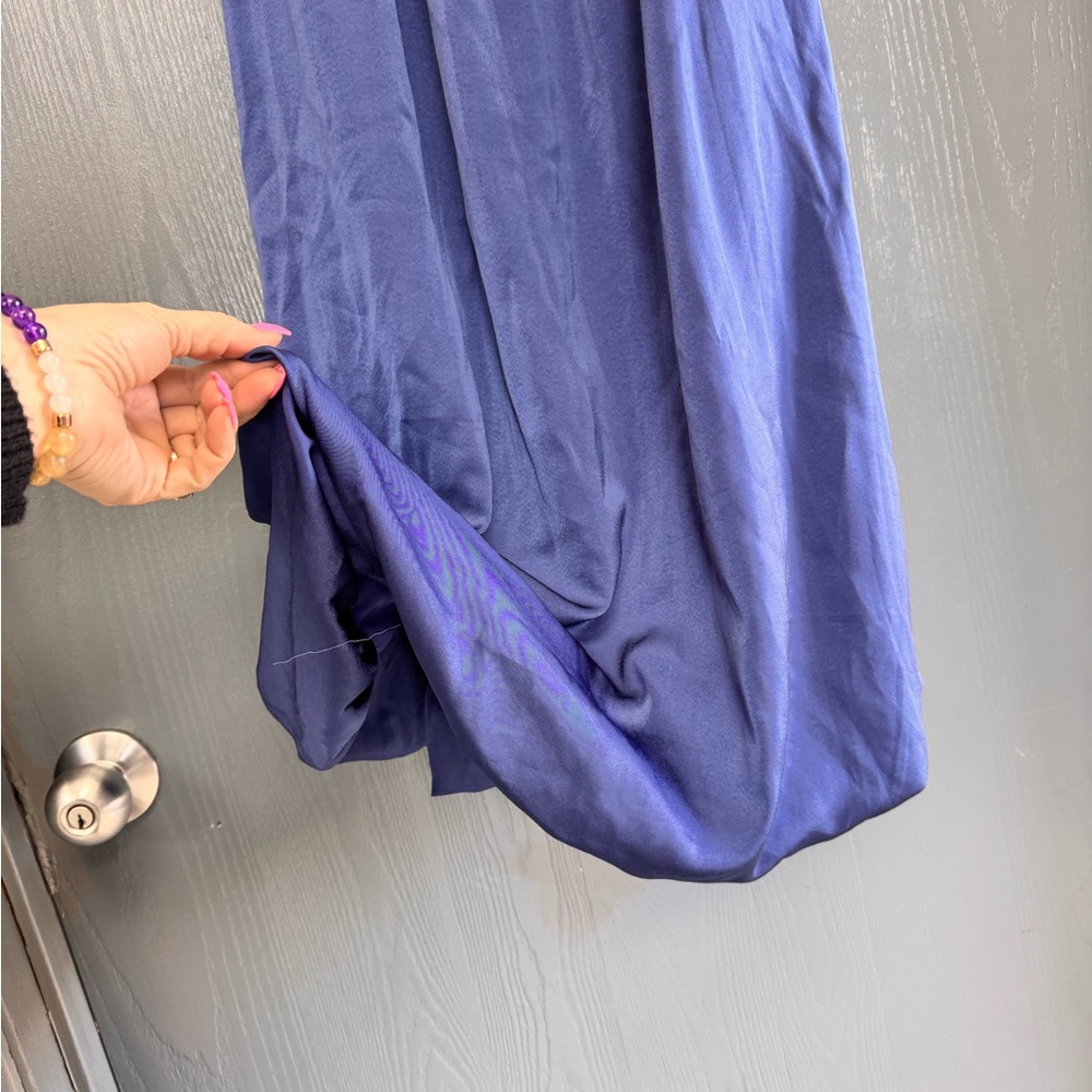NWOT Lulus Elegant Navy Blue Strapless Bubble Hem Midi Dress - Picture 7 of 12